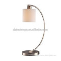 UL modern elegant metal/iron/steel led elegant table lamp,white color fabric lampshade for home decor,hotel